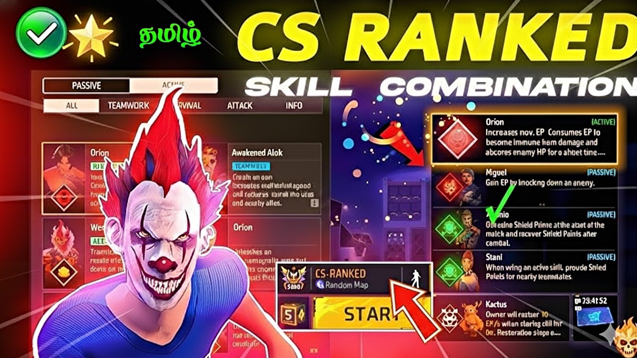 ⚔️ Free Fire CS Rank Best Character Combination Tamil 🔥 OP Meta Combo