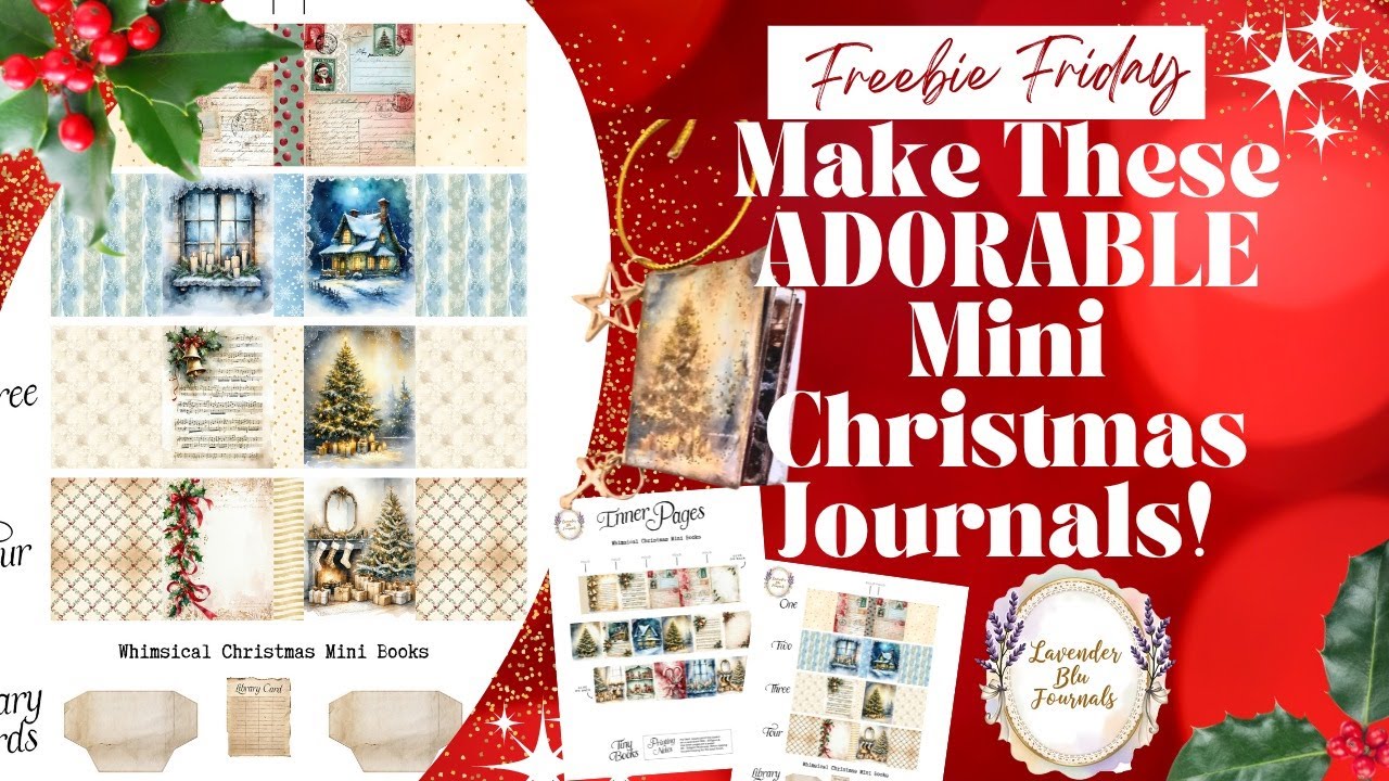 Vintage Whimsical Christmas Micro Mini Journals | Free Craft Along Tutorial