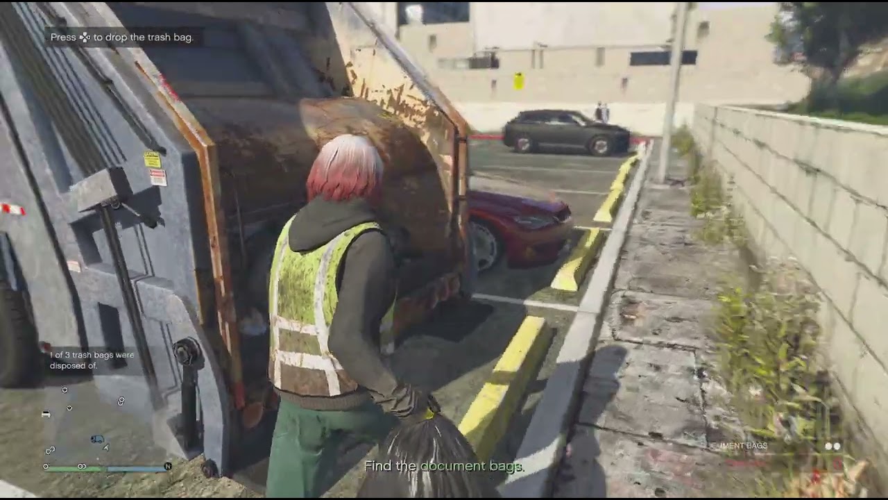 Grand Theft Auto V taking out the trash
