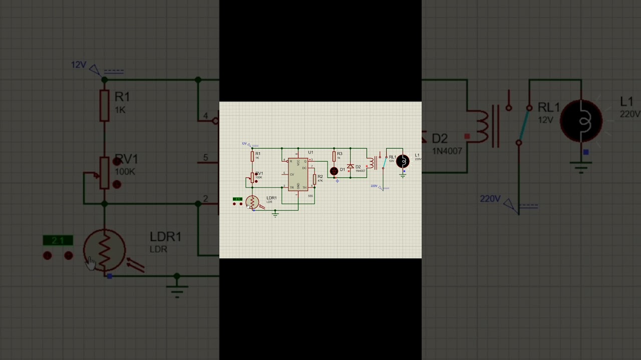 Light-Activated Relay Circuit in Action: 555 Timer and LDR Demonstration