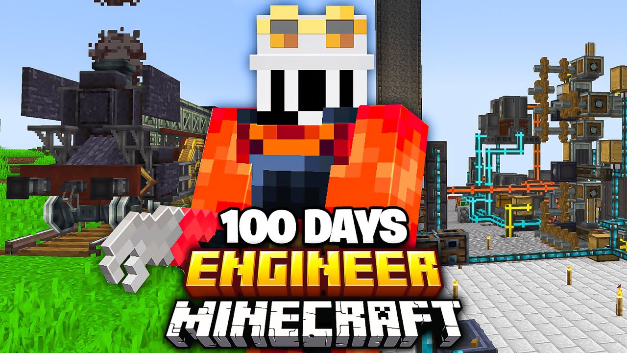 We Survived 100 Days as ENGINEERS in SKYBLOCK Minecraft