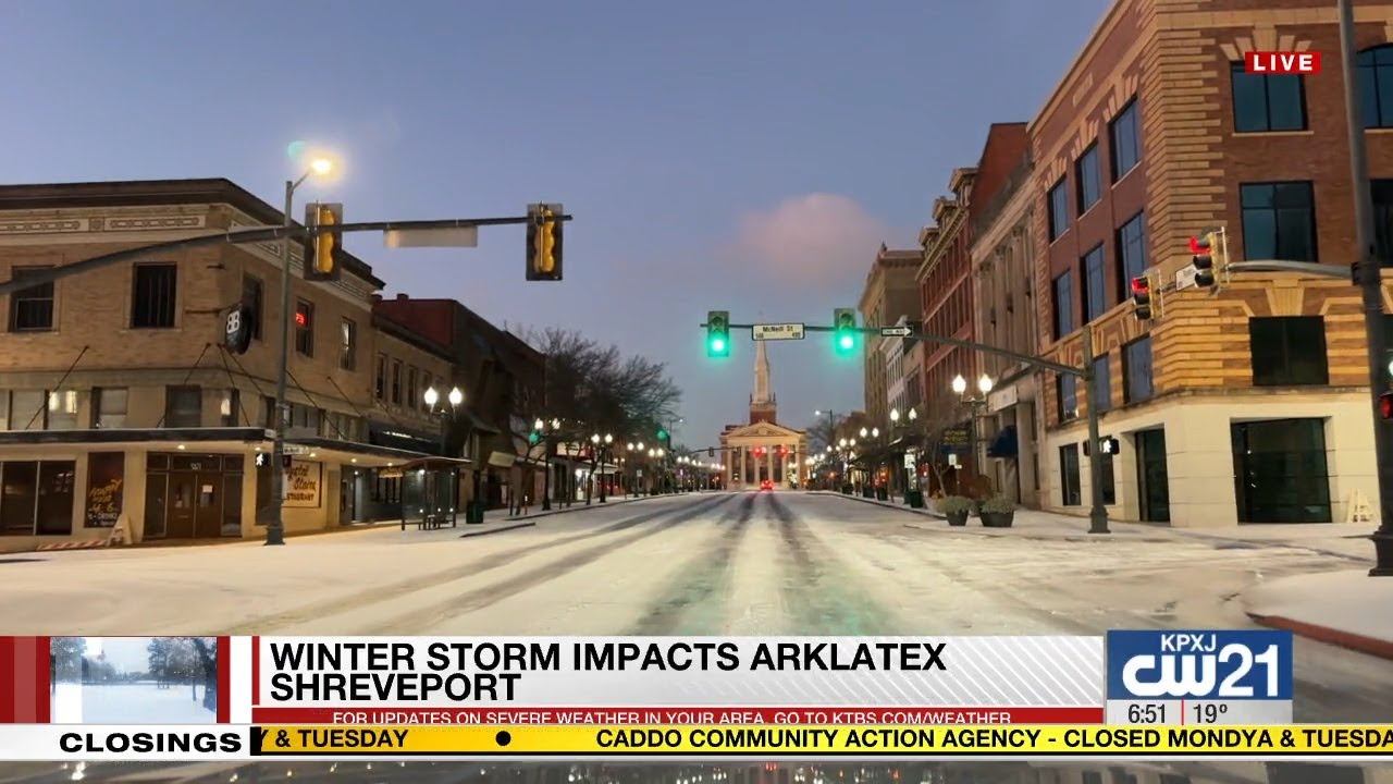 Downtown Shreveport winter storm