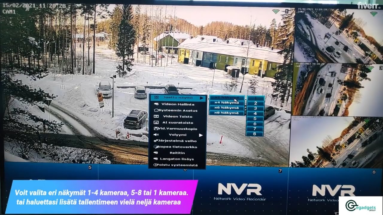 Langaton Suomenkielinen valvontakameraj&auml;rjestelm&auml;n 3MP k&auml;ytt&ouml;&ouml;nottovideo