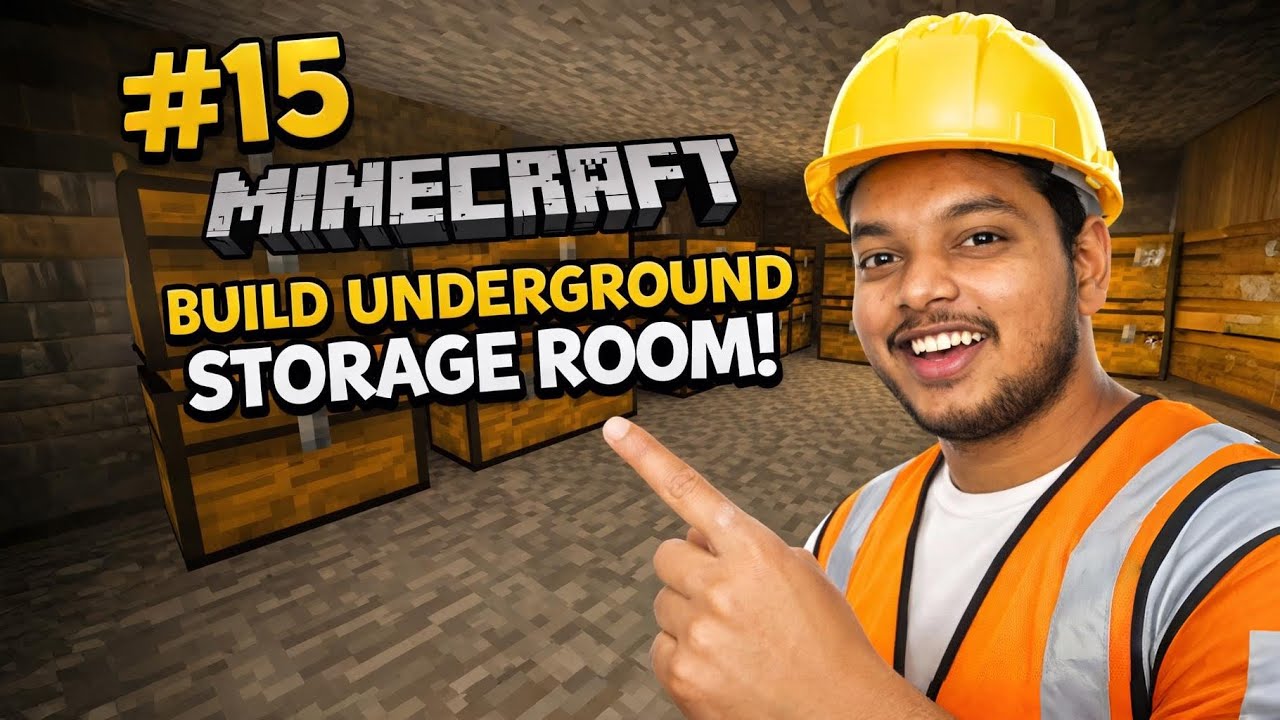 #15 BUILD UNDERGROUND STORAGE ROOM- Minecraft PE survival series #youtuber