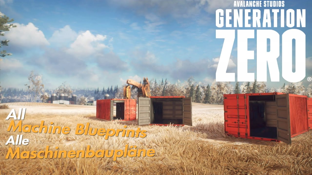 Generation Zero - All Machine Blueprints/Alle Maschinenbaupläne - Collectibles [No commentary]