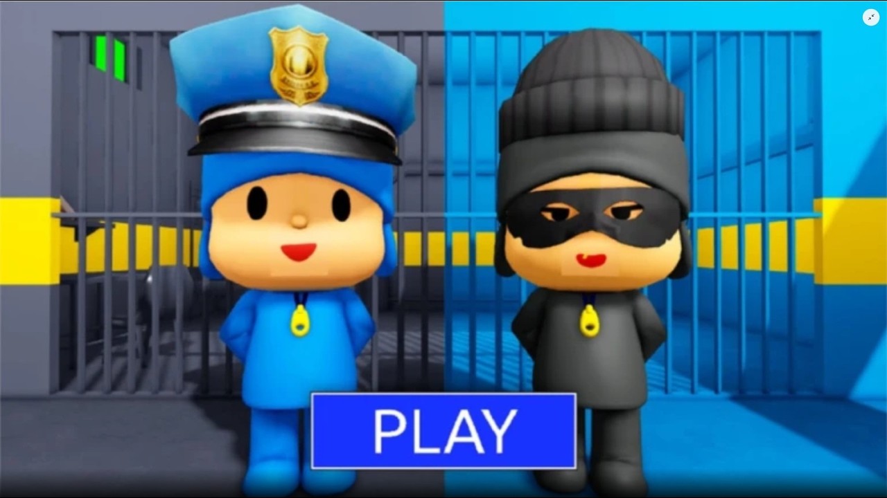 POCOYO PRISONER VS POLICE PRISON RUN! (Obby = game Roblox