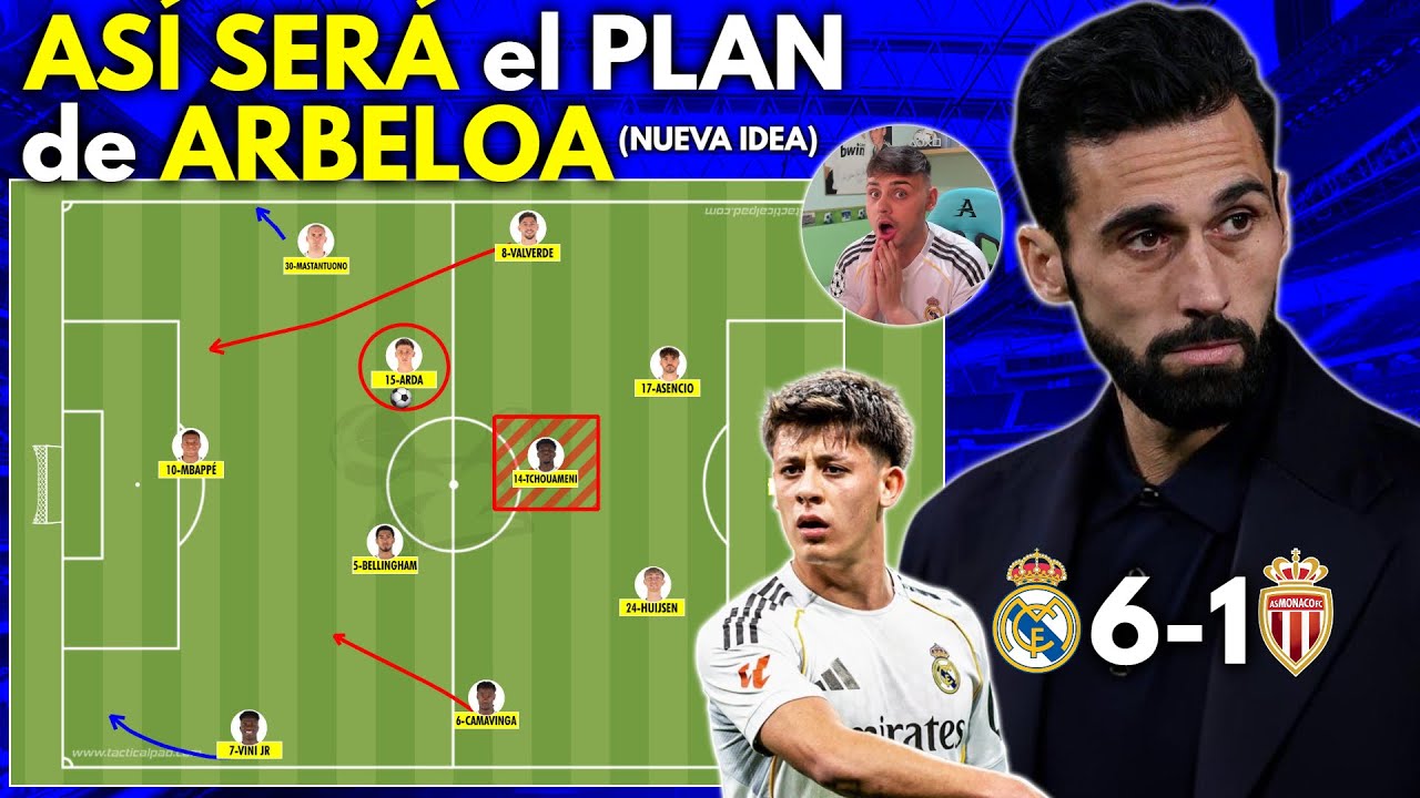 🔥 ¡ASÍ SERÁ el PLAN TÁCTICO DE ARBELOA en el REAL MADRID! • GOLEADA al MONACO (6-1)