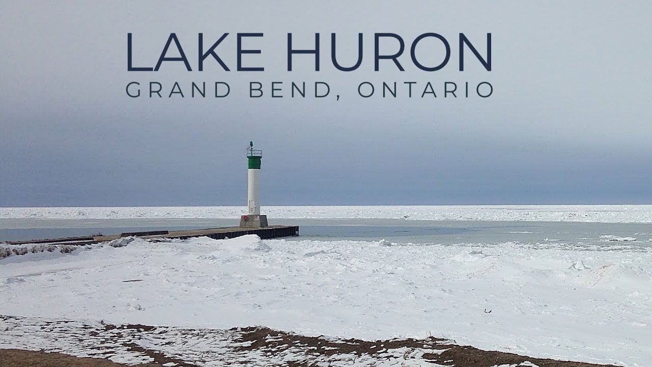 Frozen Lake Huron at Grand Bend, Ontario - 2018