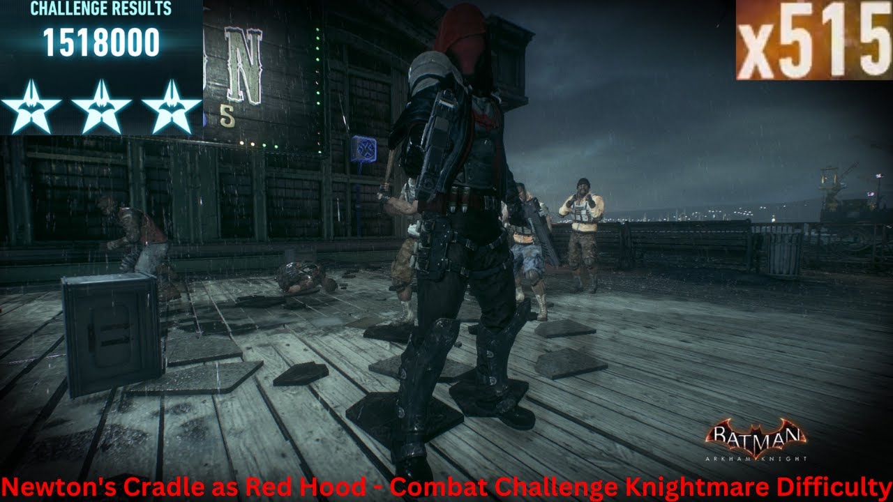 Red Hood goes on a killing spree on Newton's Cradle | Batman: Arkham Knight (Flawless Combat)