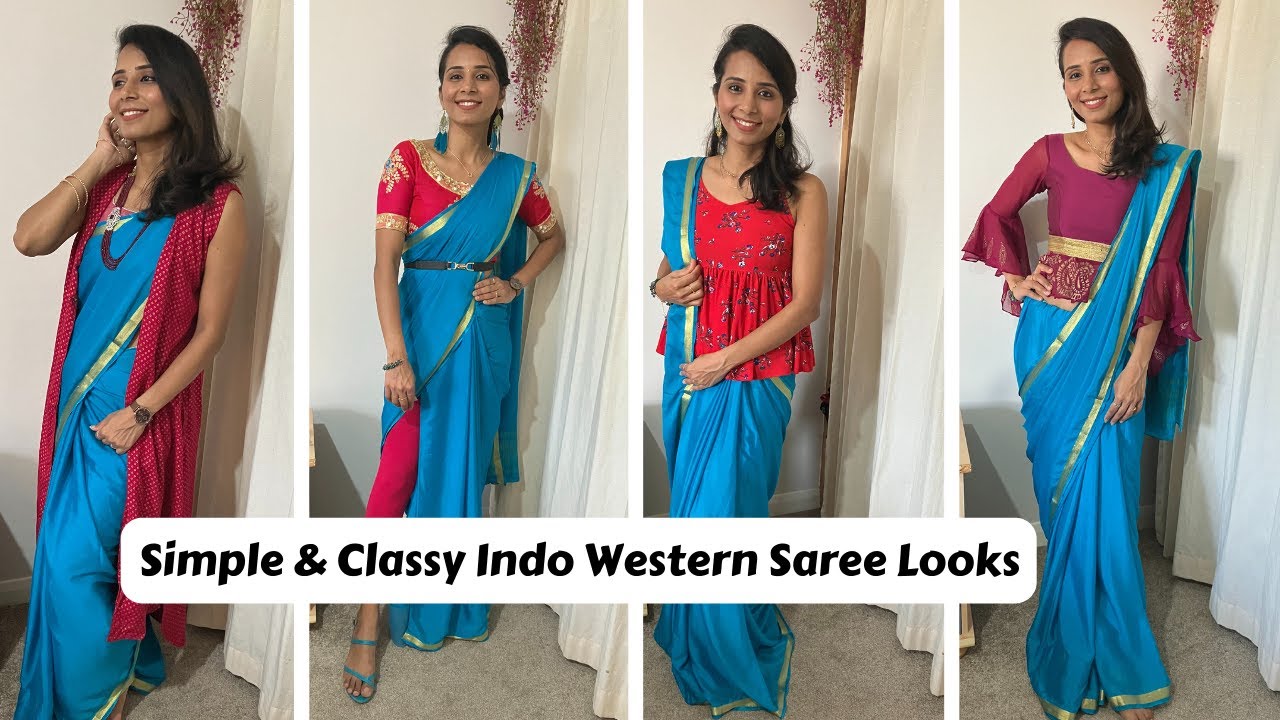 Simple and Classy Indo Western Saree Draping Styles#sareefashion #sareedrapping #indowesternstyle