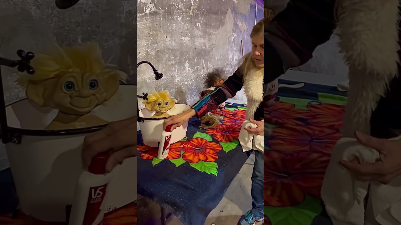 Behind the Scenes w/ Sherry!!  Trolls Taking a Bath!!! #christmas #troll #funny #bathing