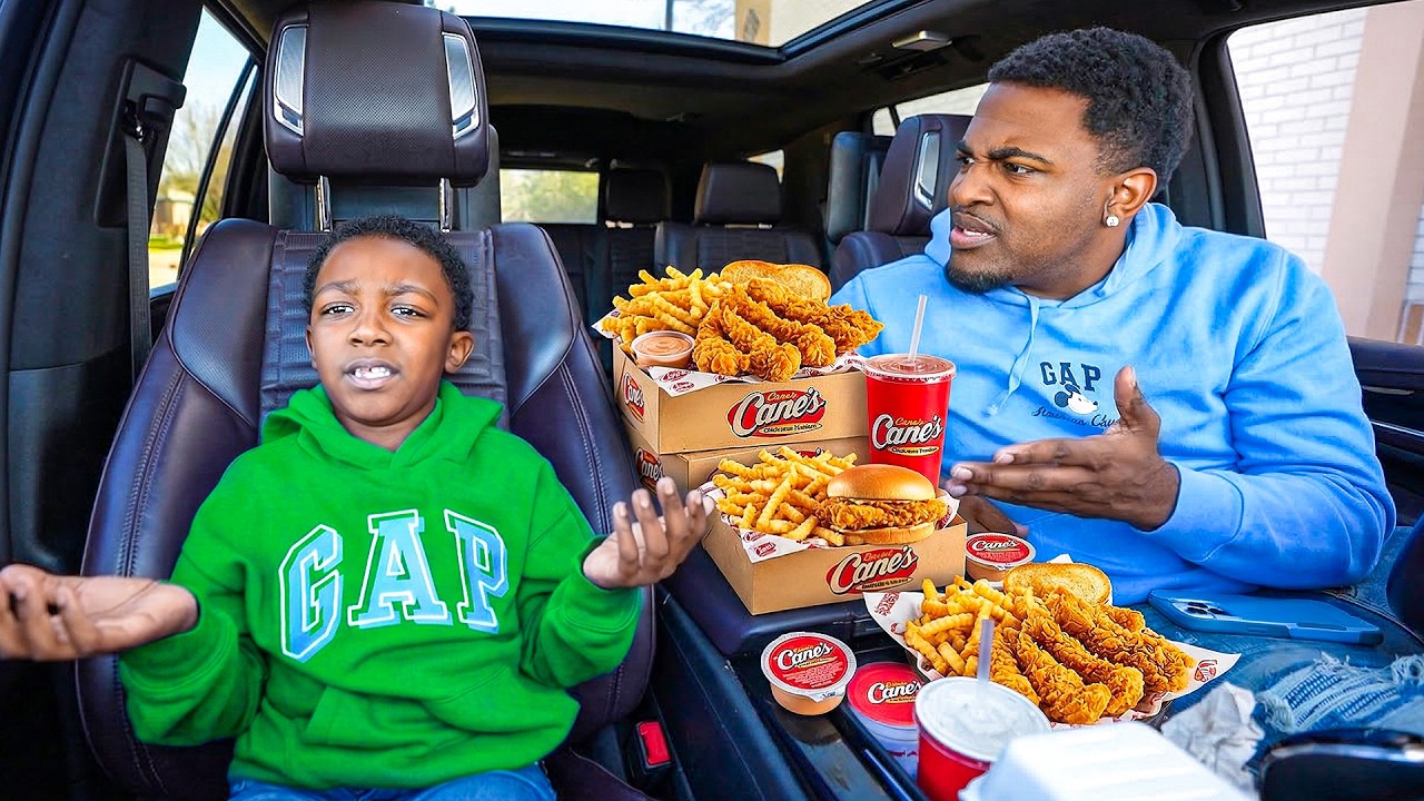 DAD AND SON MUKBANG GETS EMOTIONAL... | CANES MUKBANG