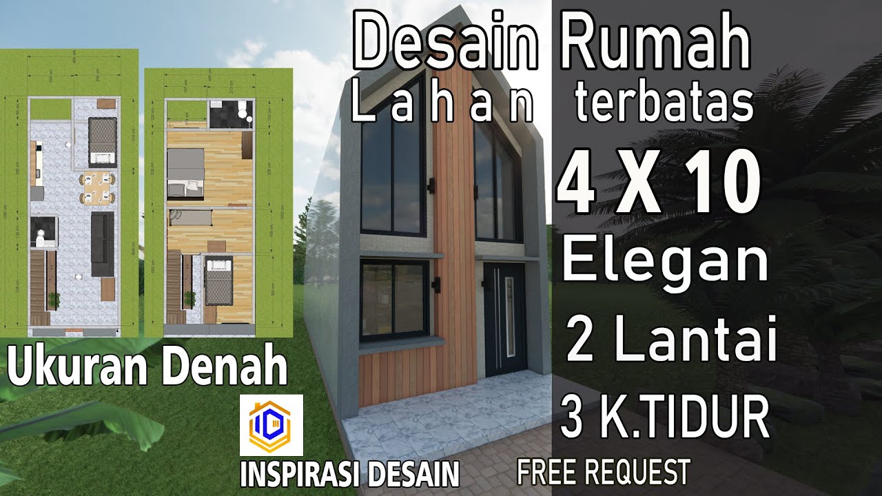 Rumah 4x10 meter 2 lantai | #rumah4x10  | #rumahmungil | #rumah3kamartidur