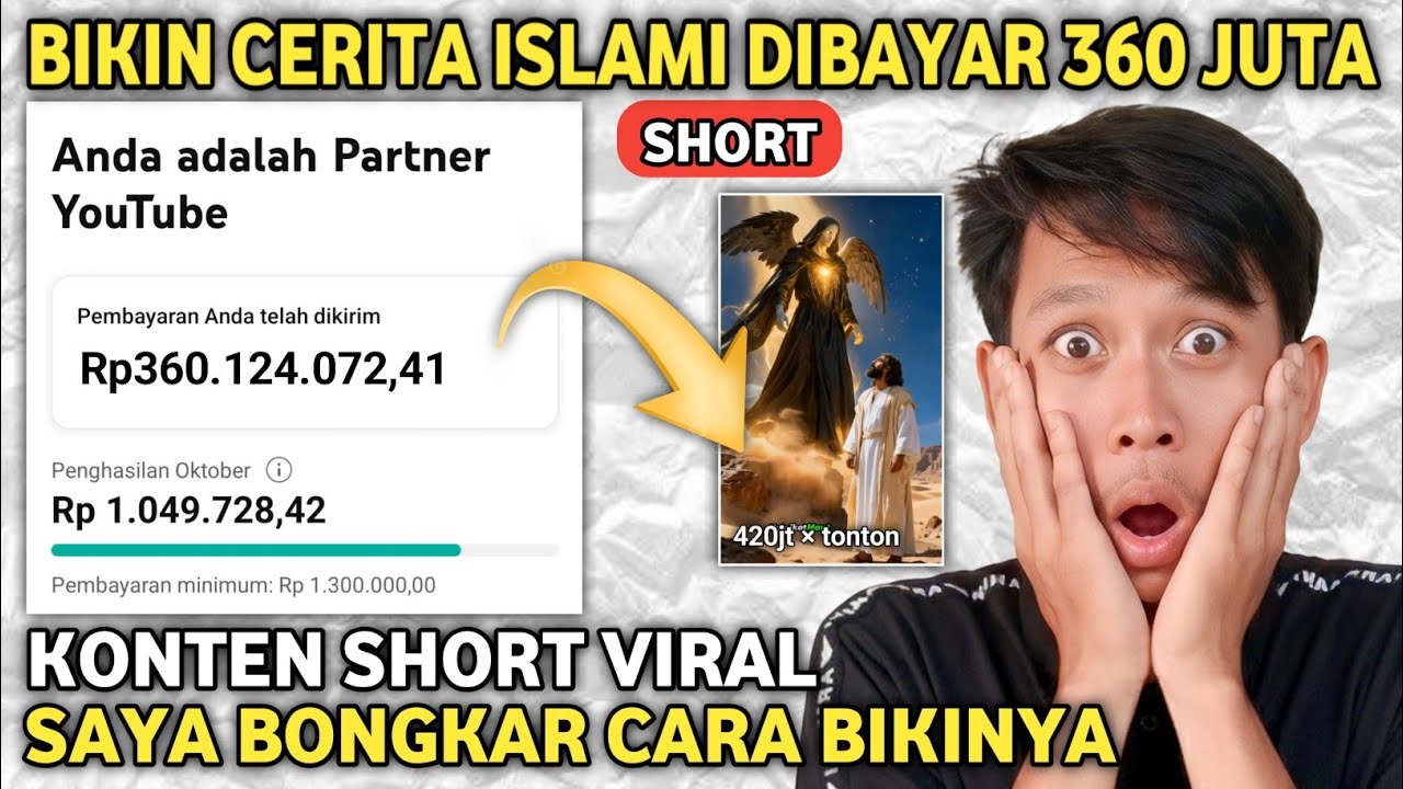 1000% MONET❗Cara Saya Buat Konten Cerita Ai Gajian 390 Juta Dari Short 