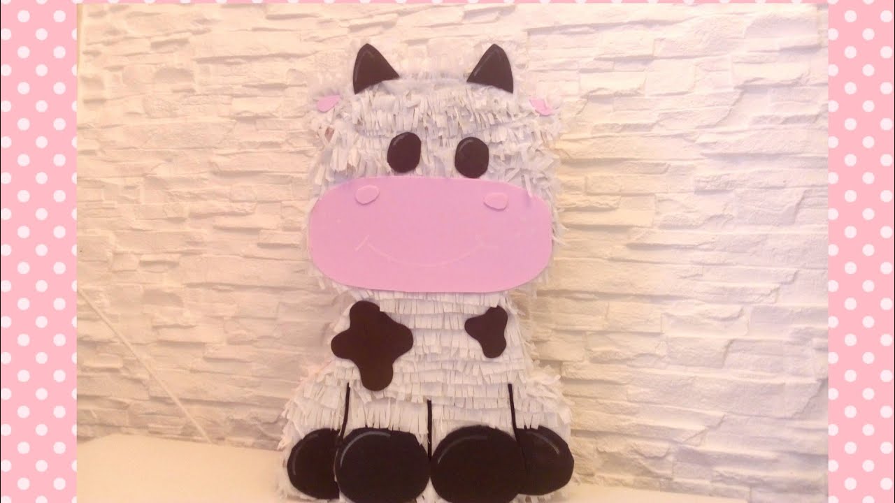 Como hacer piñata de cumpleaños. Piñata de vaca para fiesta de granja