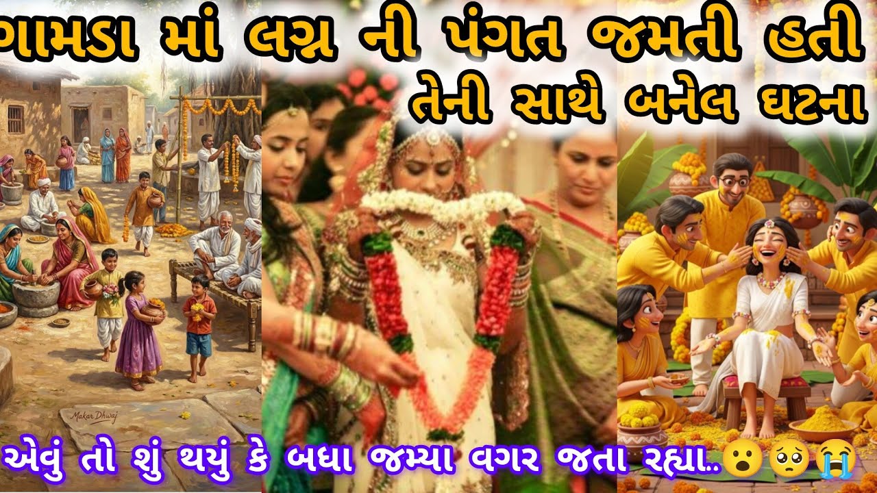 ગામડા માં લગ્ન ની પંગત જમતી હતી તેની સાથે બનેલ ઘટના/ Village #gujarati #moralstories #emotionalstory