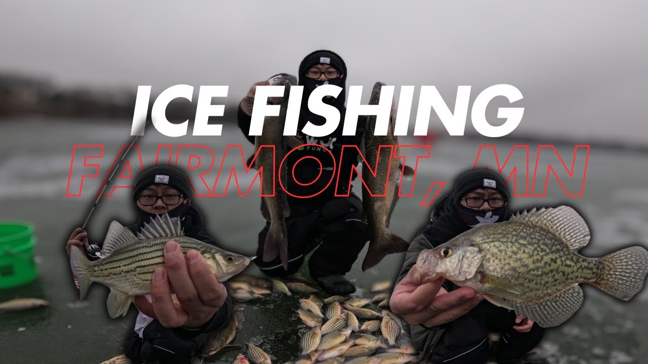 Multispecies day ice fishing at Fairmont, MN (Yellow Bass, Catfish & Crappie)