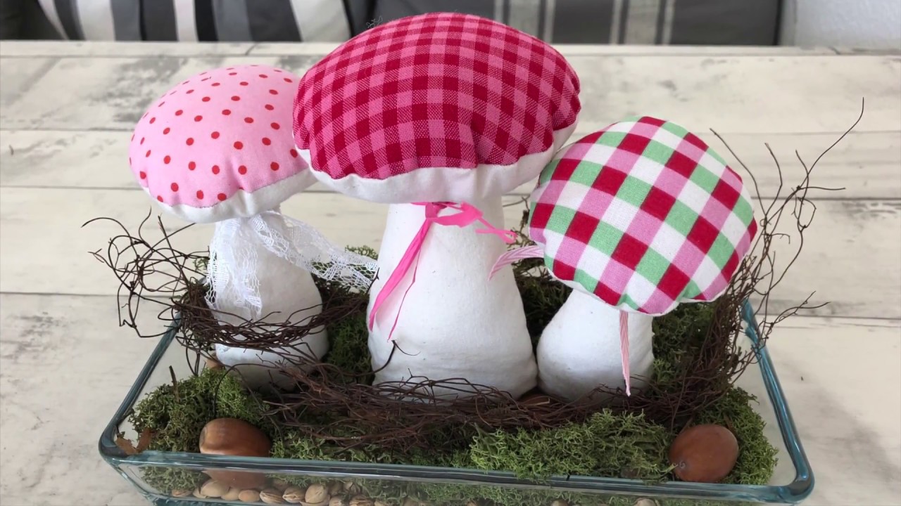 DIY Deko Pilze aus Stoff nähen