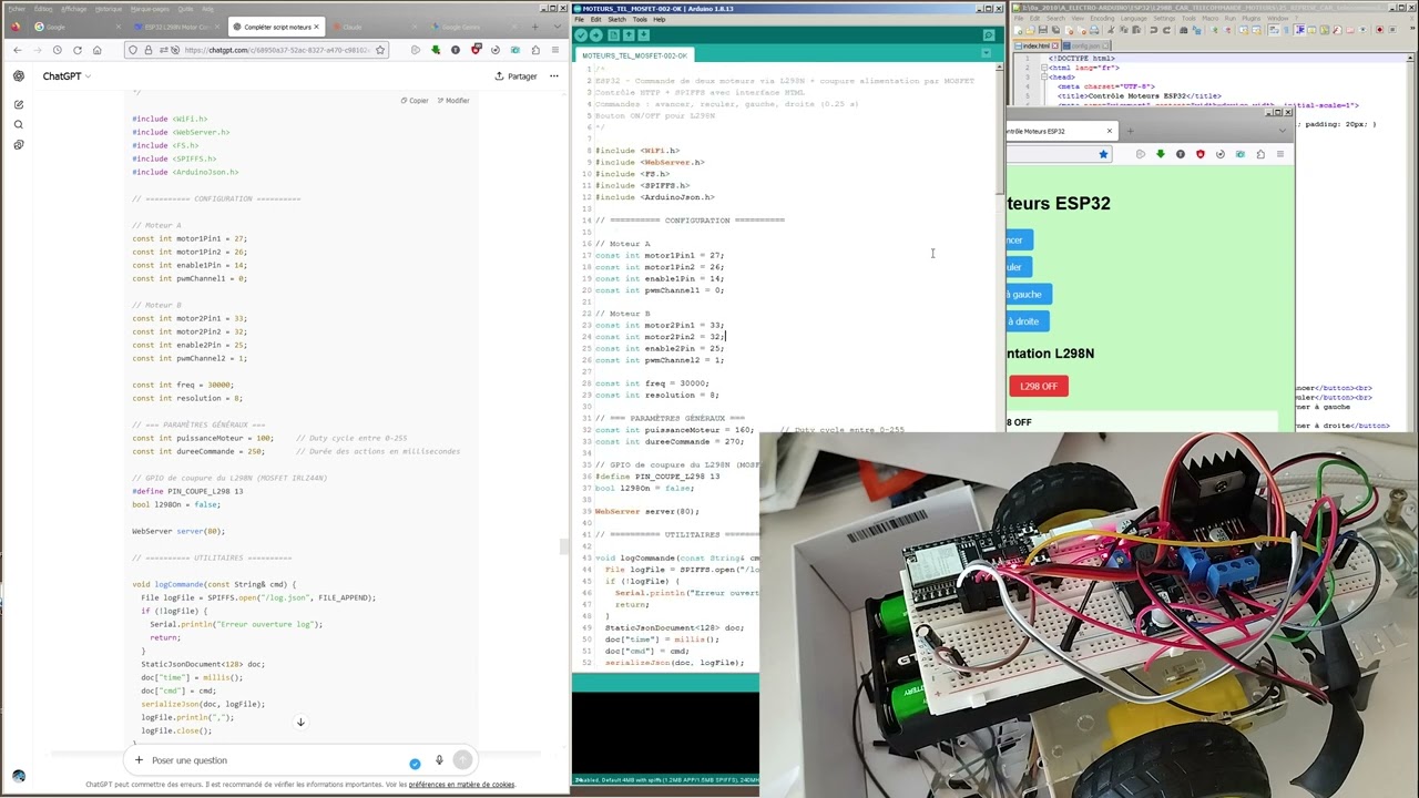 #250810 Robot 'A', connecté http -  ESP32 L298N LM2596