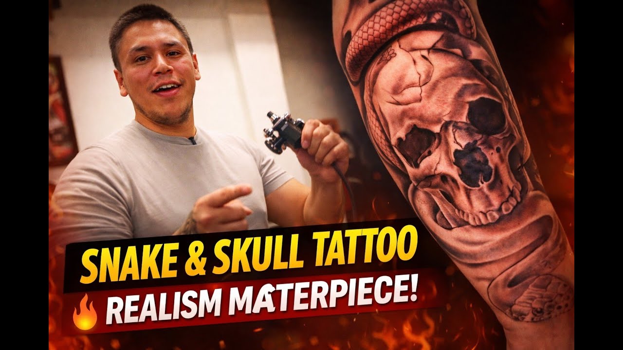 Insane Skull and Snake Tattoo Transformation | Full 2 Day Session