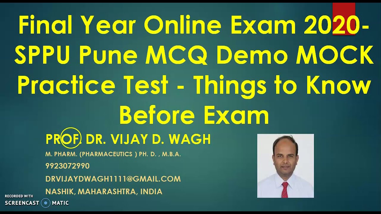 #SPPU Pune Mock Demo Practice MCQ Test for Final Year Online Offline Examination October 2020 guide
