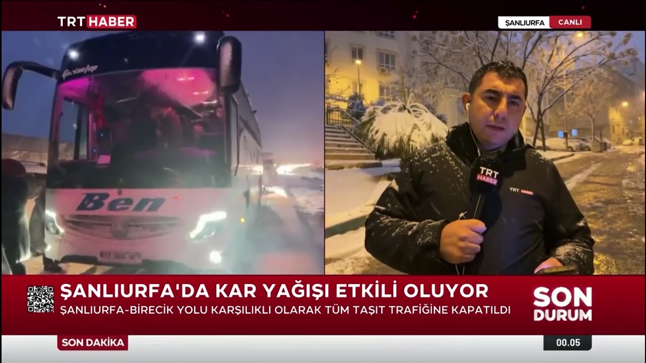 TRT Haber - Şanlıurfa'da Yoğun Kar Yağışı Yolları Kapattı // Ahmet Hamdi ÇİÇEK