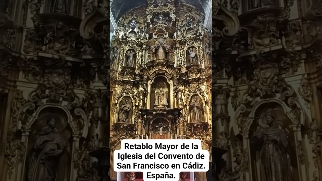 EL RETABLO MAYOR DE ESTILO ROCOC&Oacute; DE  LA IGLESIA DEL CONVENTO DE SAN FRANCISCO EN C&Aacute;DIZ. Espa&ntilde;a.