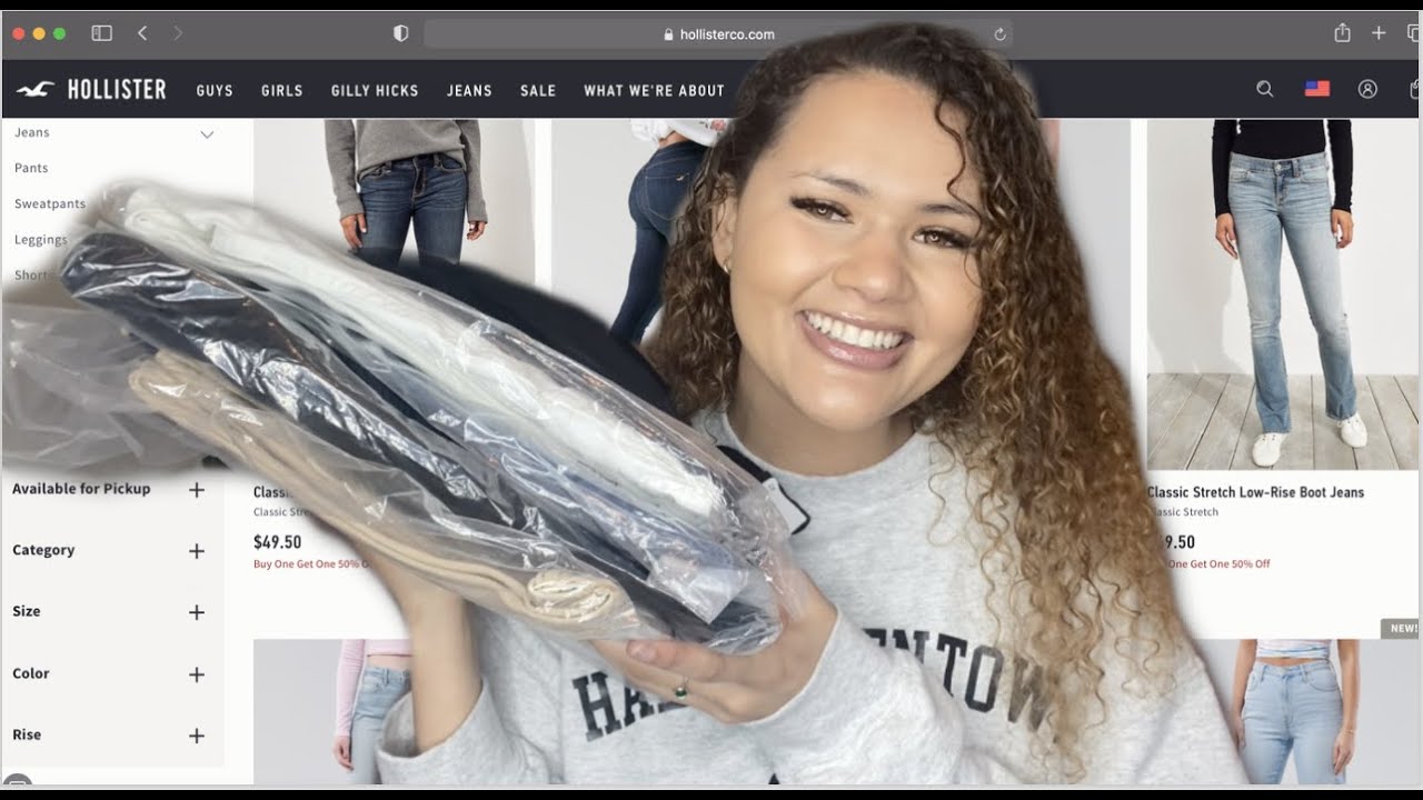 HOLLISTER CO. JEANS UNBOXING HAUL + TRY ON !! *2021* TALL GIRL EDITION !