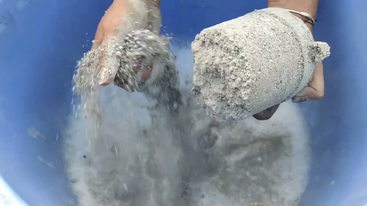Full gritty pure cement crumbling in water 💦 SA ASMR