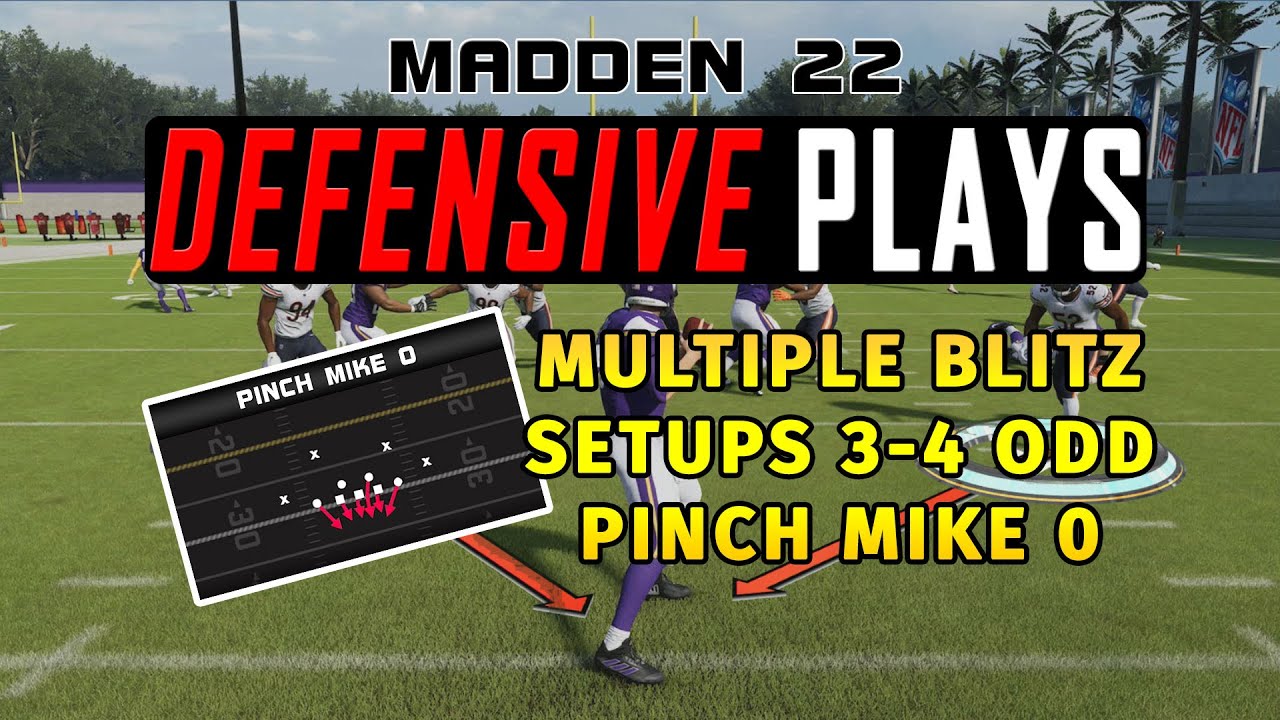 Советы и тактические приемы в защите Madden 22 &mdash; Различные варианты блица &mdash; 3-4 против &mdash; Пинч