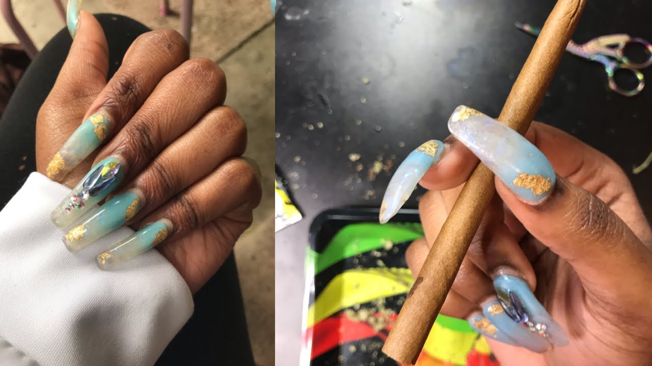 HOW TO ROLL UP w/ LONG NAILS 💨 | LONG NAILS EDITION 💅🏽 | BEGINNER FRIENDLY