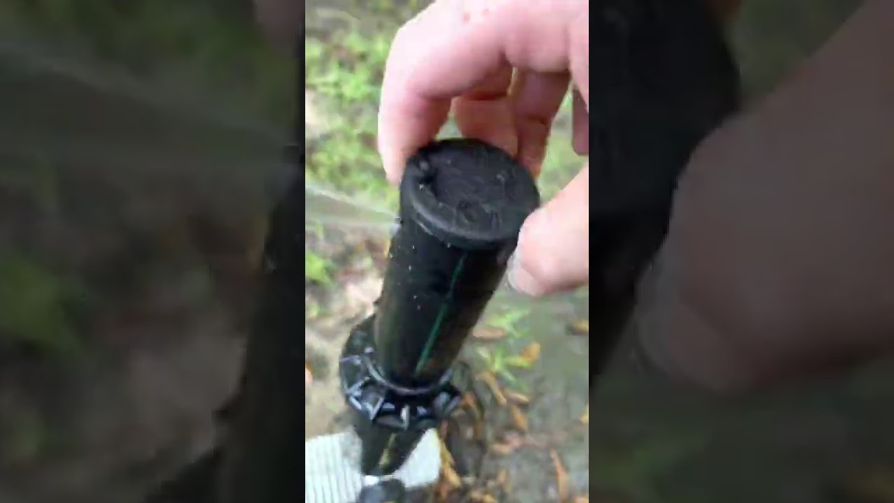 Hunter PGP ultra sprinkler with .50 gpm short radius low angle nozzle.