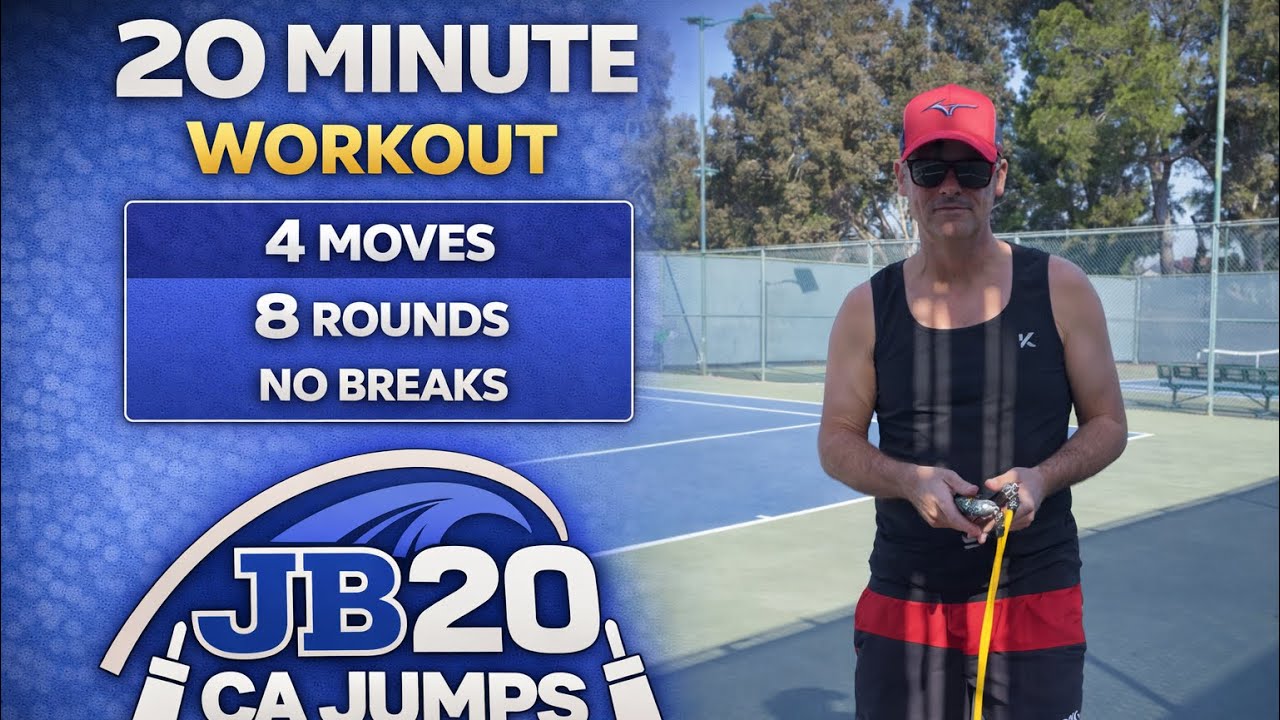 20 minutes: 1/2lb rope- 4 moves-8 rounds- no breaks