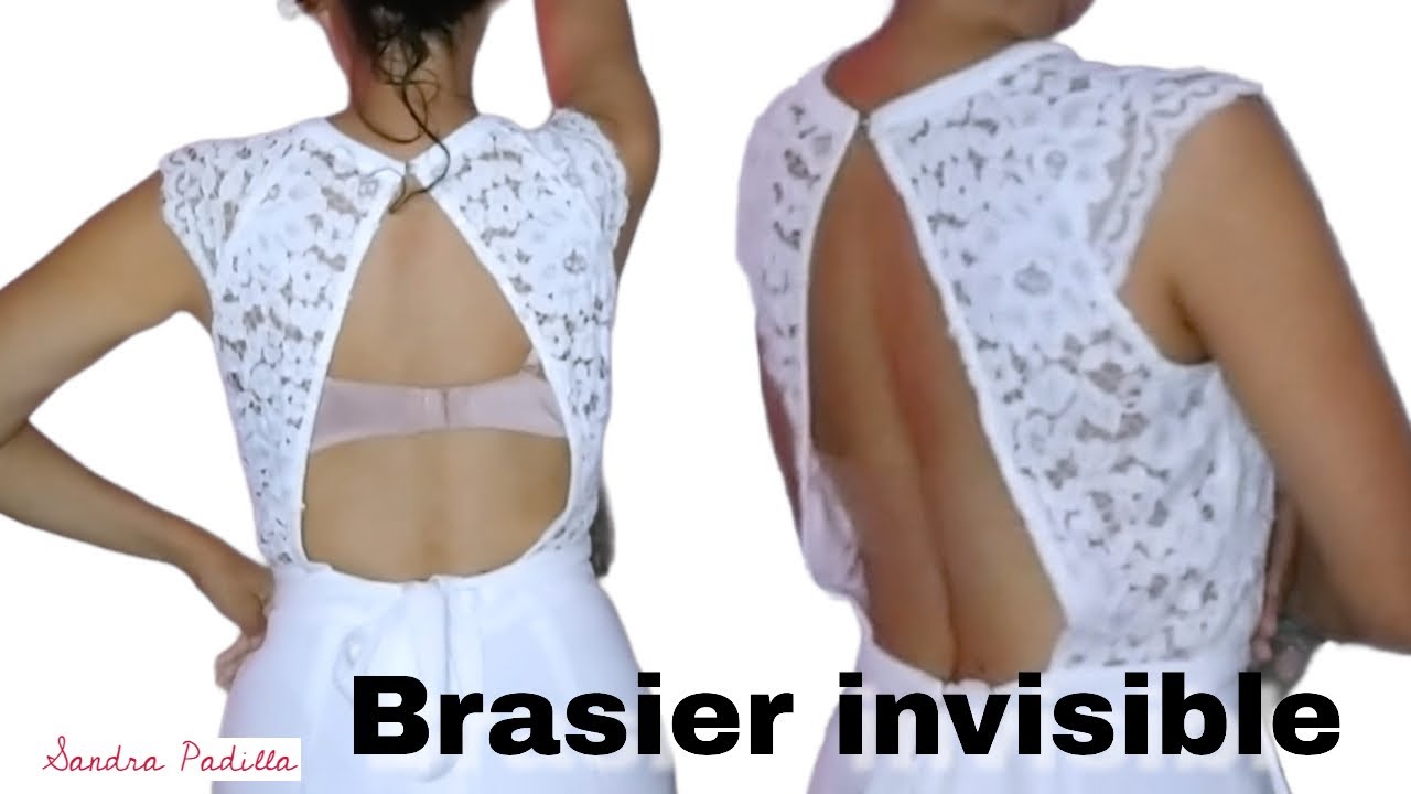 Gran secreto de costura! Cómo hacer un brasier o sujetador invisible para tus escotes en la espalda♥