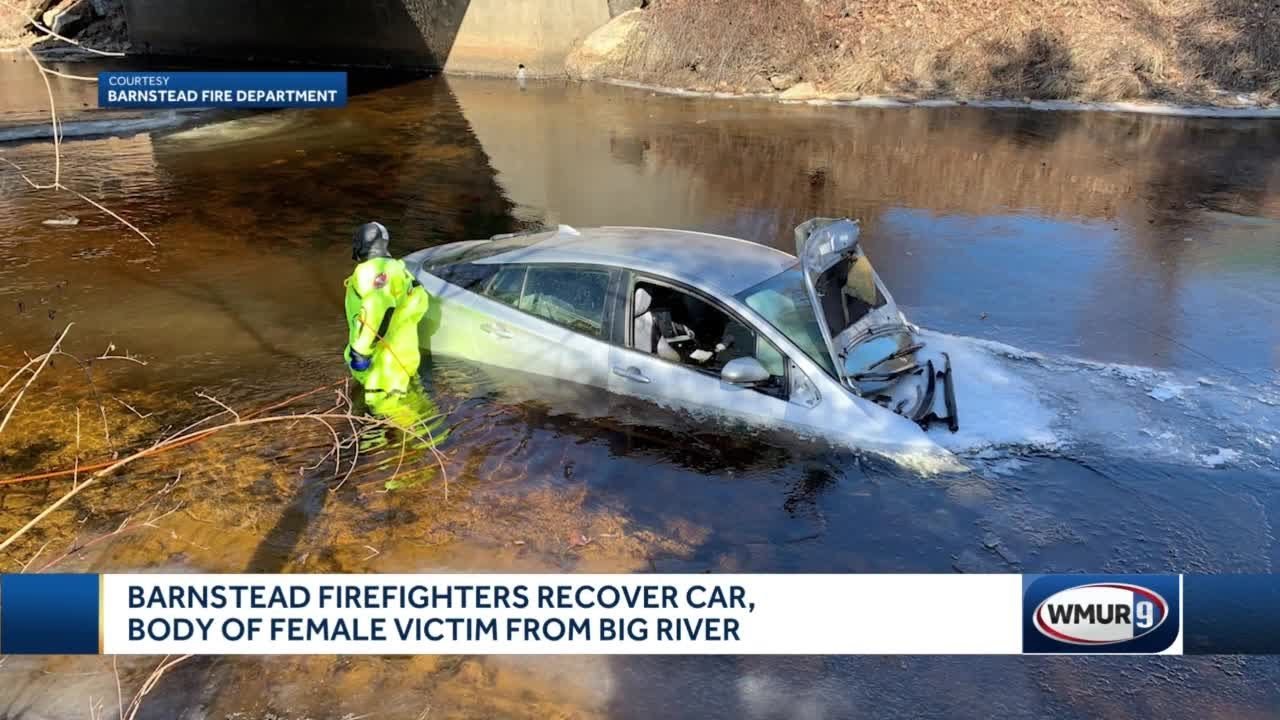 Barnstead firefighters recover car, body of woman from Big River