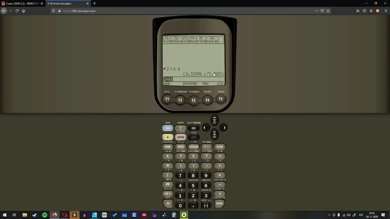 Configuraci&oacute;n de la calculadora TI89 para el Dominio fasorial