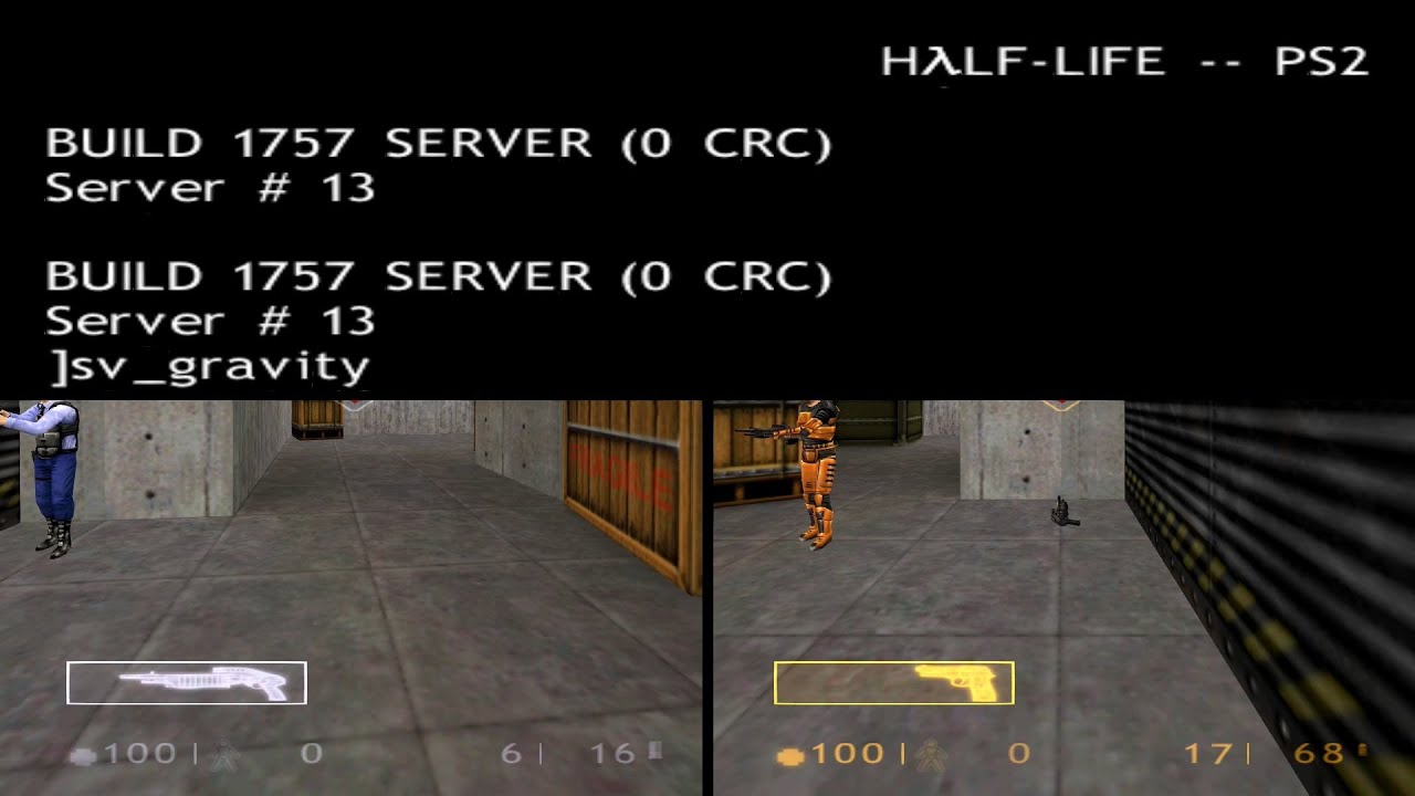 Half-Life Playstation 2 - Developer console
