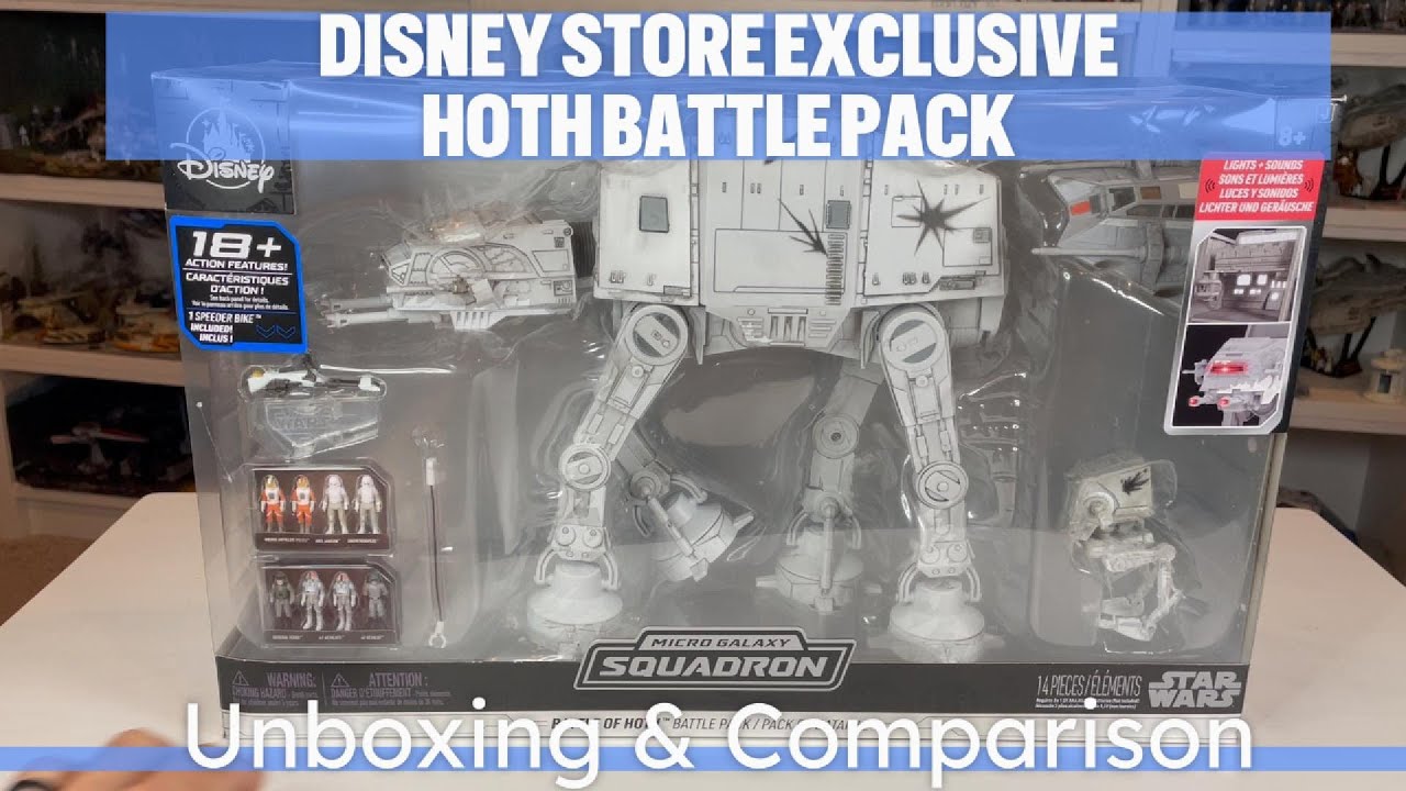 Star Wars Disney Store Exclusive Micro Galaxy Squadron Battle of Hoth Battle Pack AT-AT Toy Unboxing
