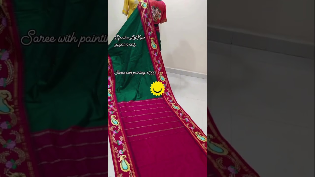 Tanjore painting saree on sale |RanshuArtNest|