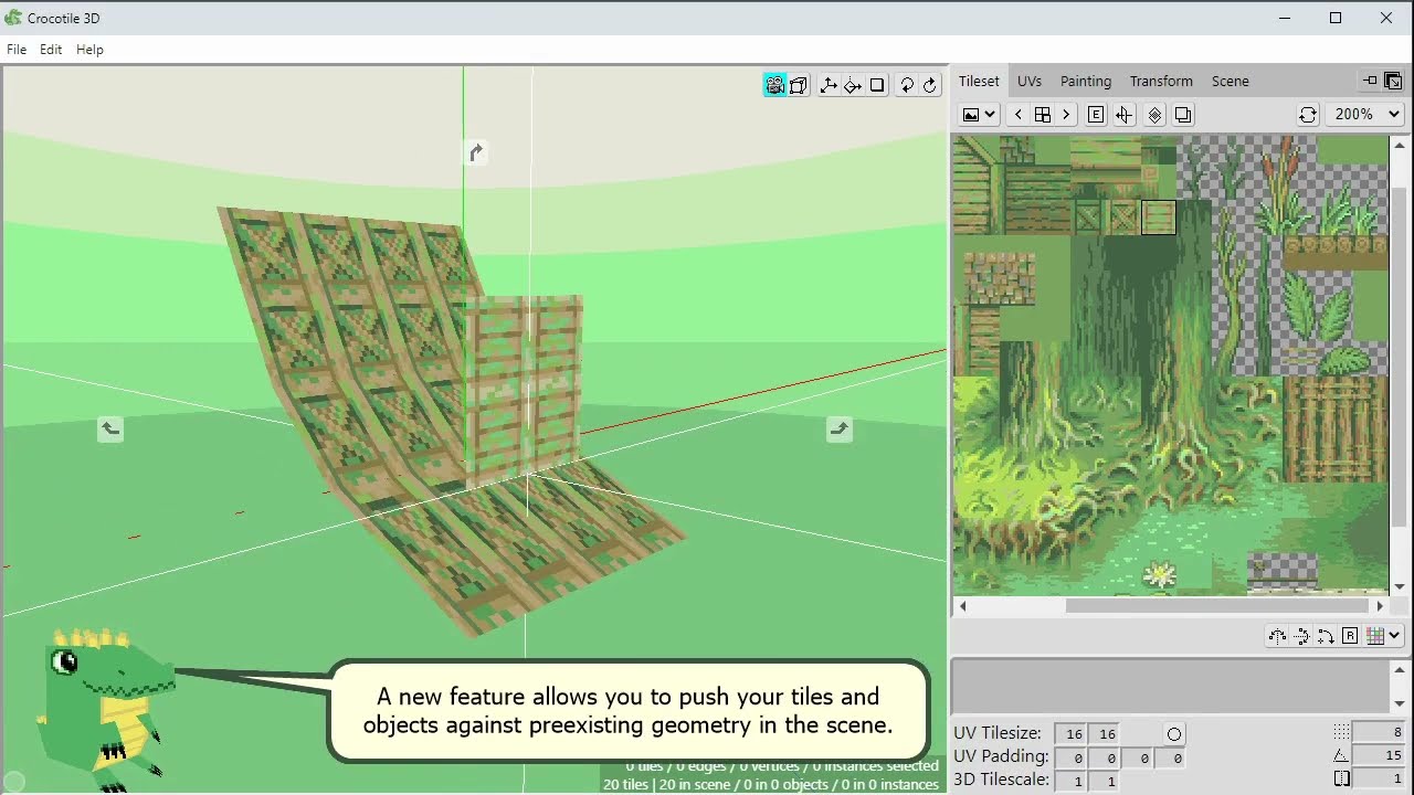 Crocotile 3D 🐊 Push tiles and objects against other geometry