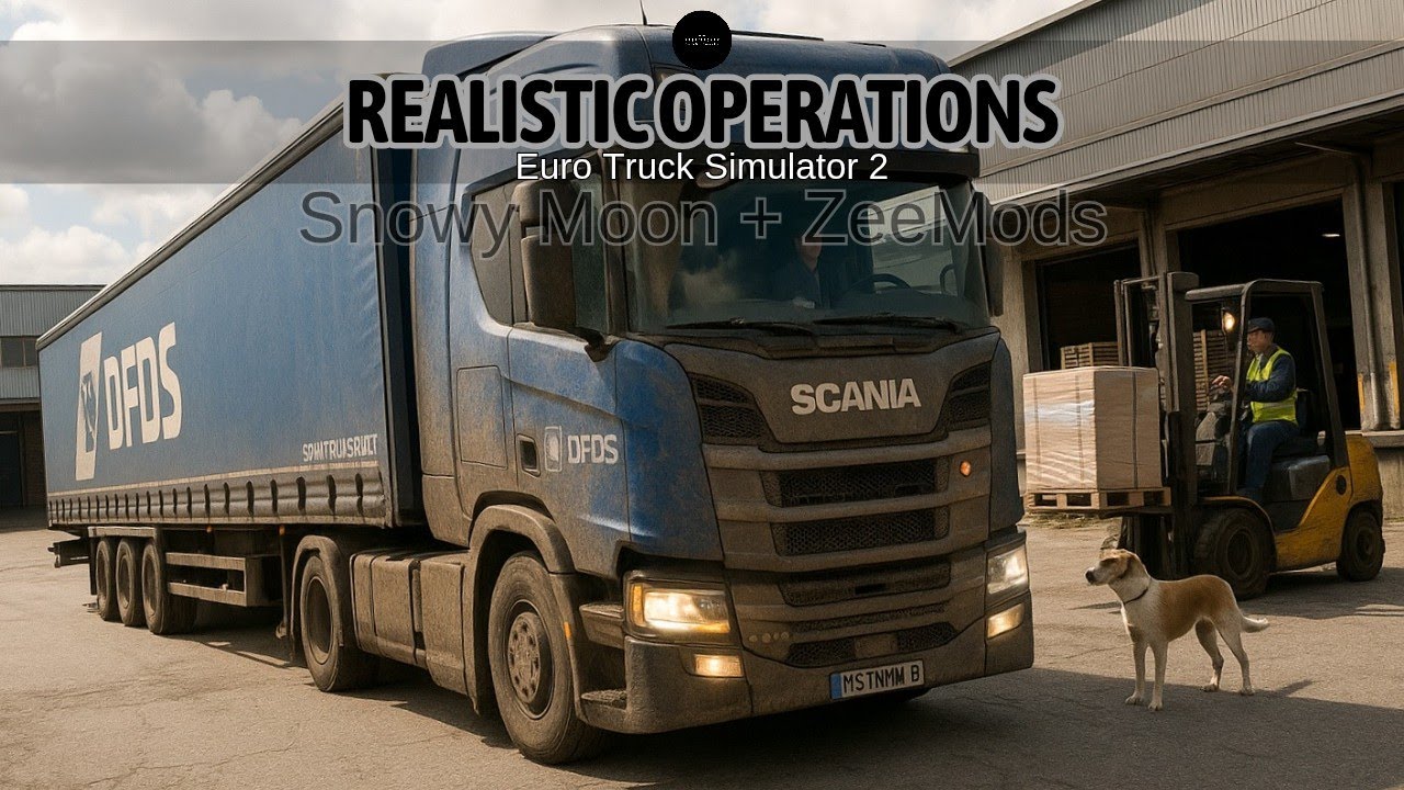 Realistic Operations [Snowy Moon]+ZeeMods® of Ets 2-Scania 420R. [Scenic & Hidden Roads/1.53+1.54]