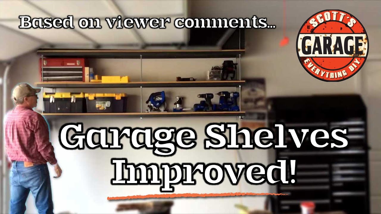 I made Good GARAGE SHELVES (threaded rod, suspended shelves) even better based on your comments!
