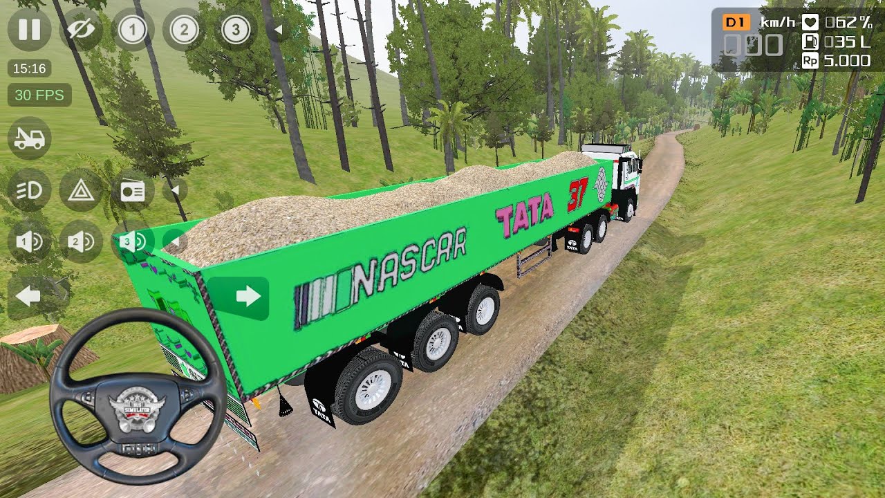 TATA Tipper 22 Wheels Truck Driving heavy offRoad Drive bus Simulator indonesia Gameplay 