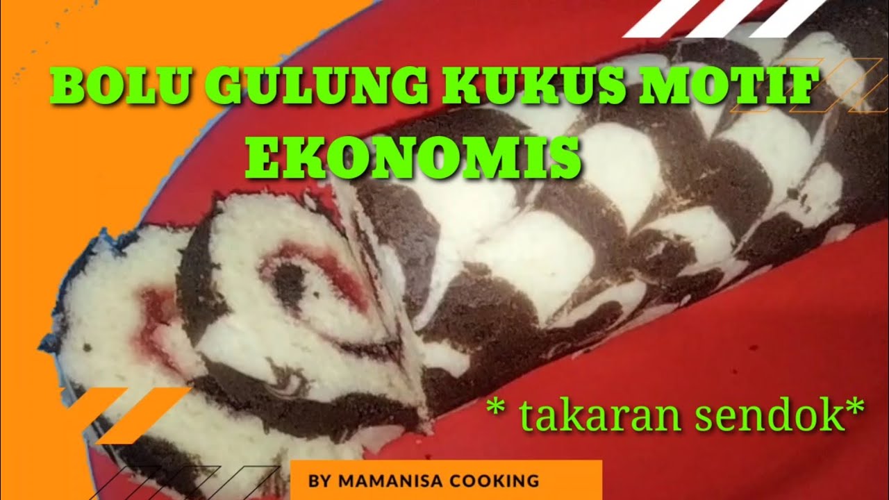 RESEP BOLU GULUNG KUKUS MOTIF || TAKARAN SENDOK