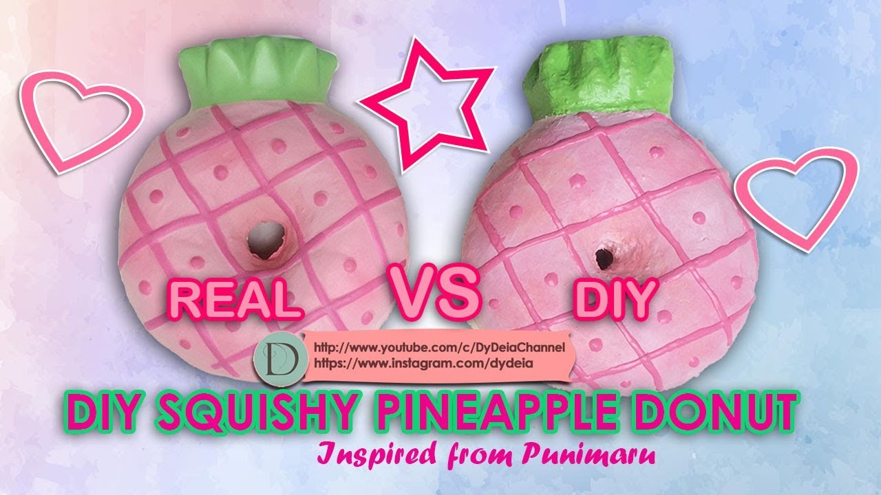 REAL VS DIY SQUISHY PINEAPPLE DONUT HANDMADE