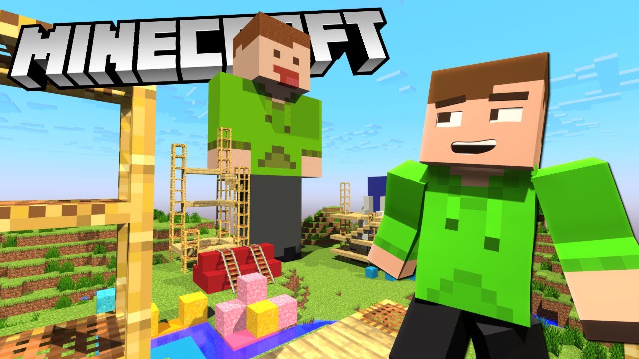 Bygger KAMRATERNA i Minecraft Realmvärlden som statyer