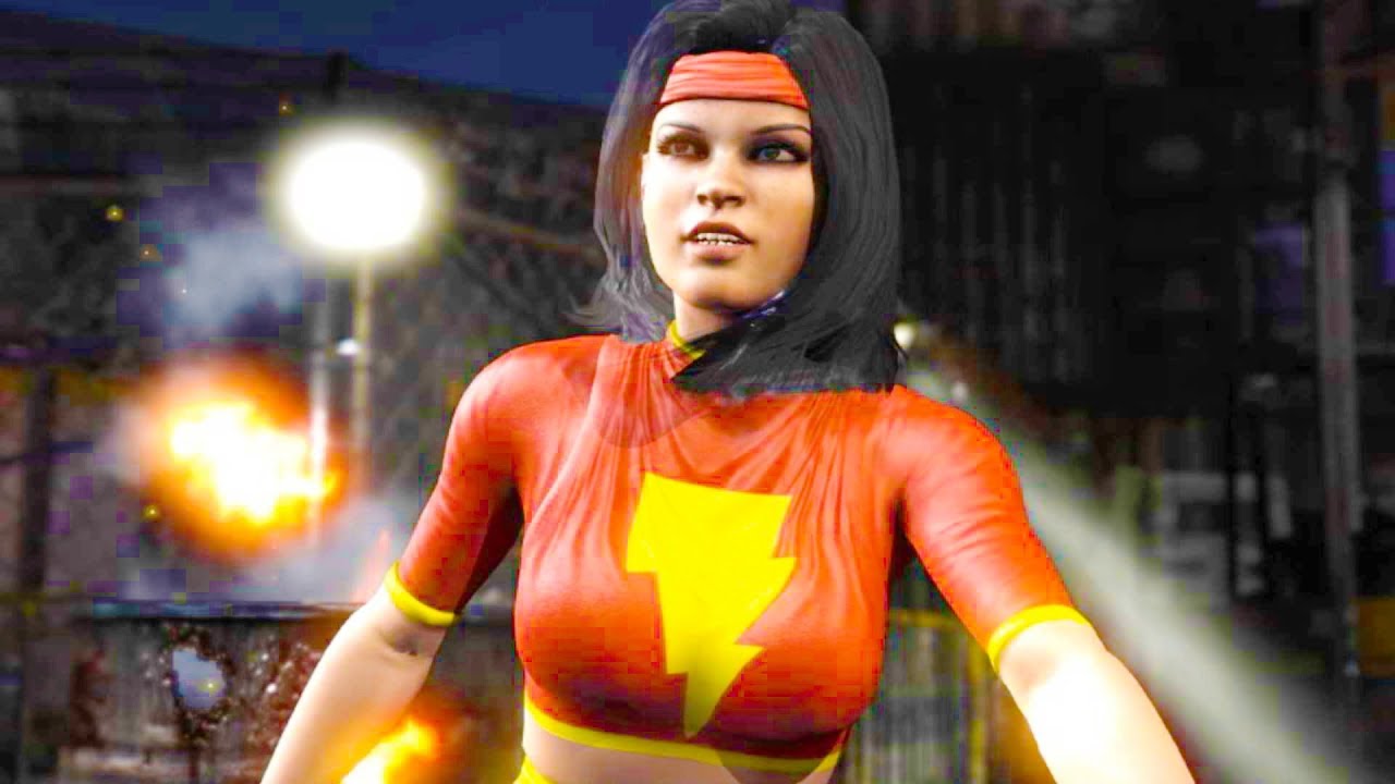 Mortal Kombat XL - Mary Marvel Kitana Costume Skin Mod Performs Intros On All Stages 4K Mods