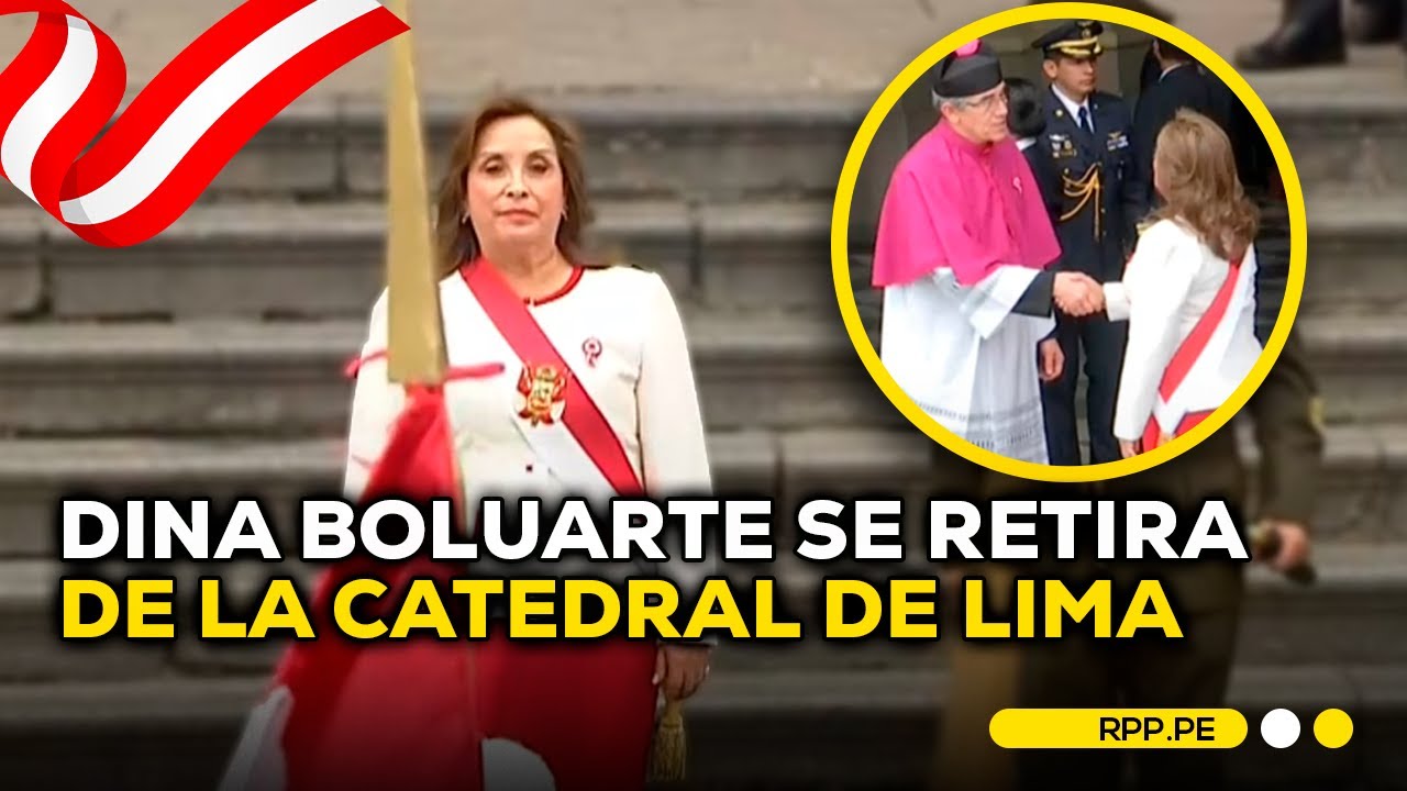 Dina Boluarte se retira de la Catedral de Lima #NuestraTierraCelebra