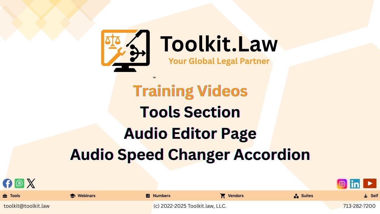 Toolkit.law Audio Speed Changer: Control Playback Speed for Legal Recordings