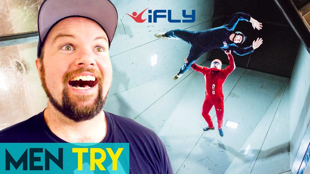 Men Try Indoor Skydiving - iFly Indoor Skydiving Tricks!